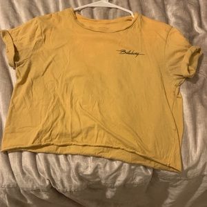 Yellow cropped billabong tshirt
